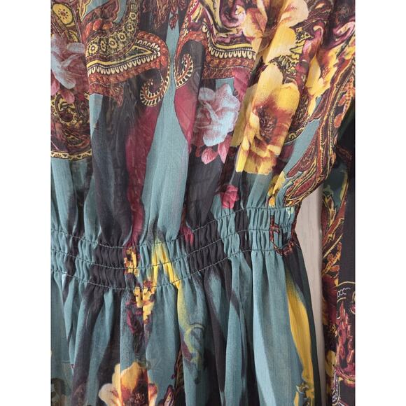 Mushka by Sienna Rose Green Embroidered Sheer Blouse Top Fairycore, Size Medium - Picture 13 of 14